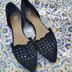 Joe's Jeans Black Scalloped Flats